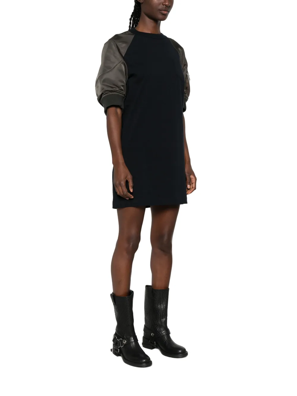 Sacai Grey & Off-White Sponge Sweat X MA-1 Dress | Smart Closet