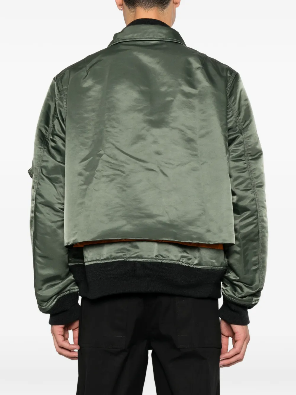 sacai Gelaagd jack met ritssluiting Groen