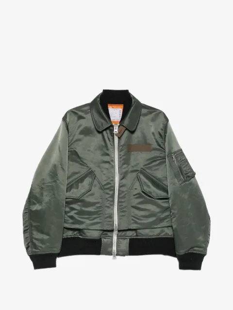 sacai layered zip-fastening jacket