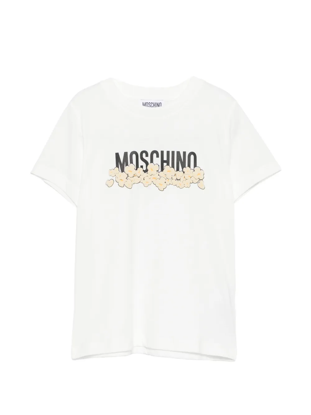 Moschino Kids popcorn-print logo-print T-shirt - Bianco