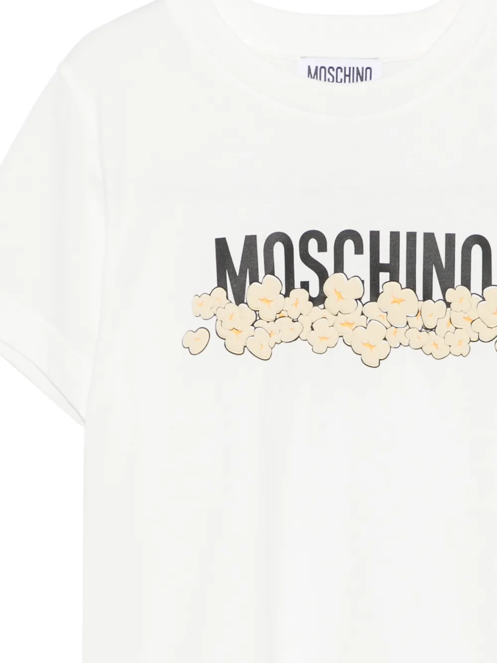 Moschino Kids T-shirt met popcorn-print en logo-print Wit