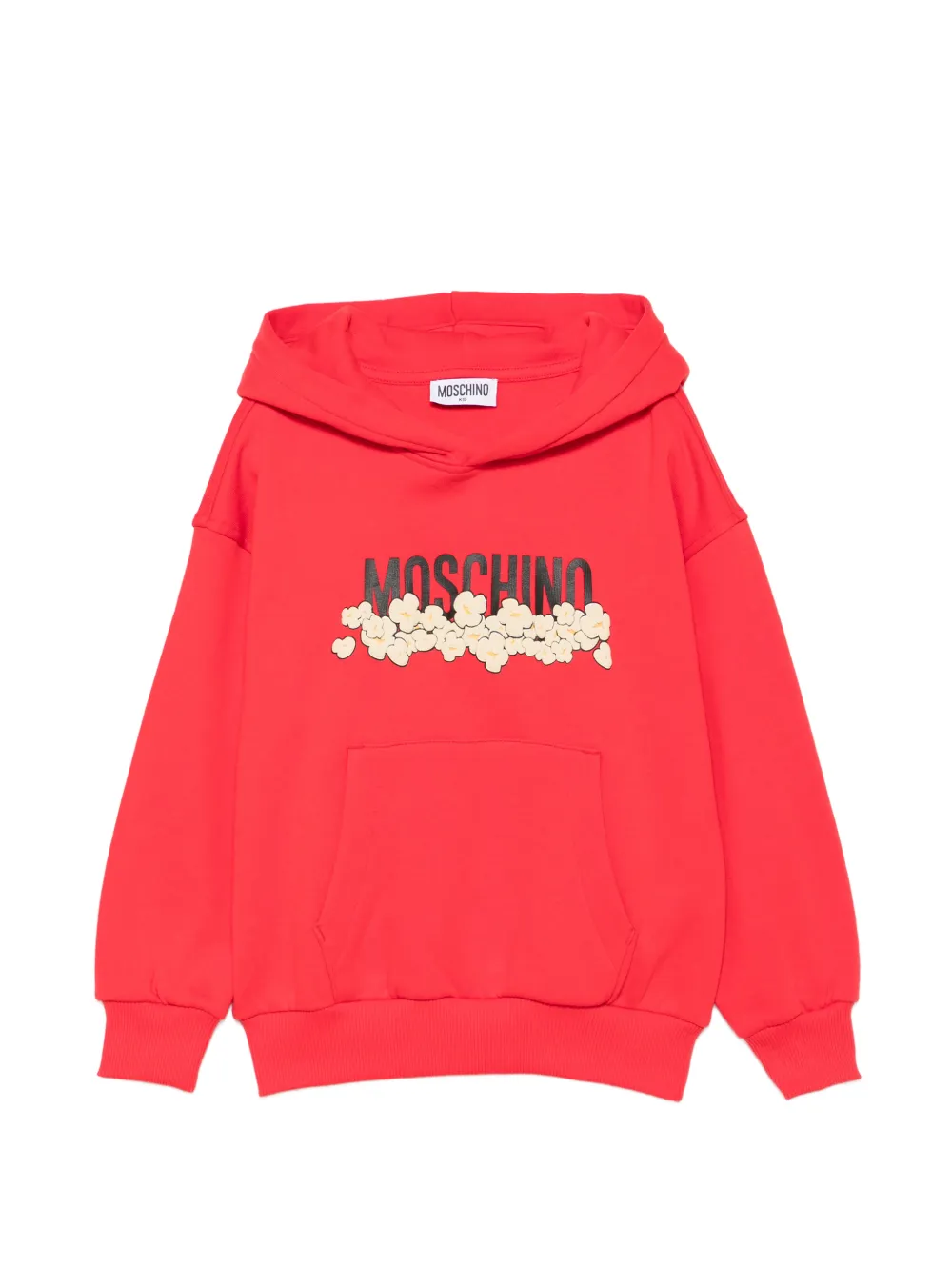 Moschino Kids logo-print popcorn-motif hoodie - Rosso