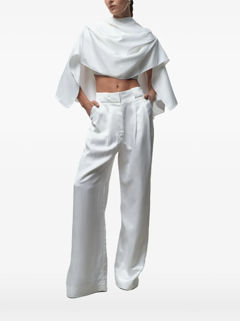 CAYET Debora asymmetric cape - Bianco