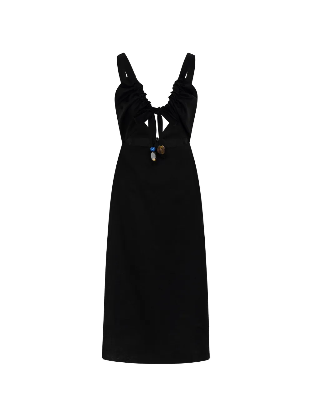 CAYET Helena bead-embellished midi dress - Schwarz