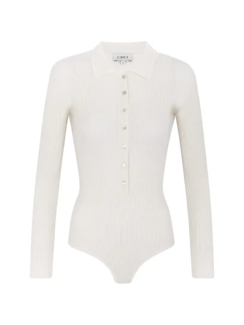 CAYET Jill ribbed-knit bodysuit