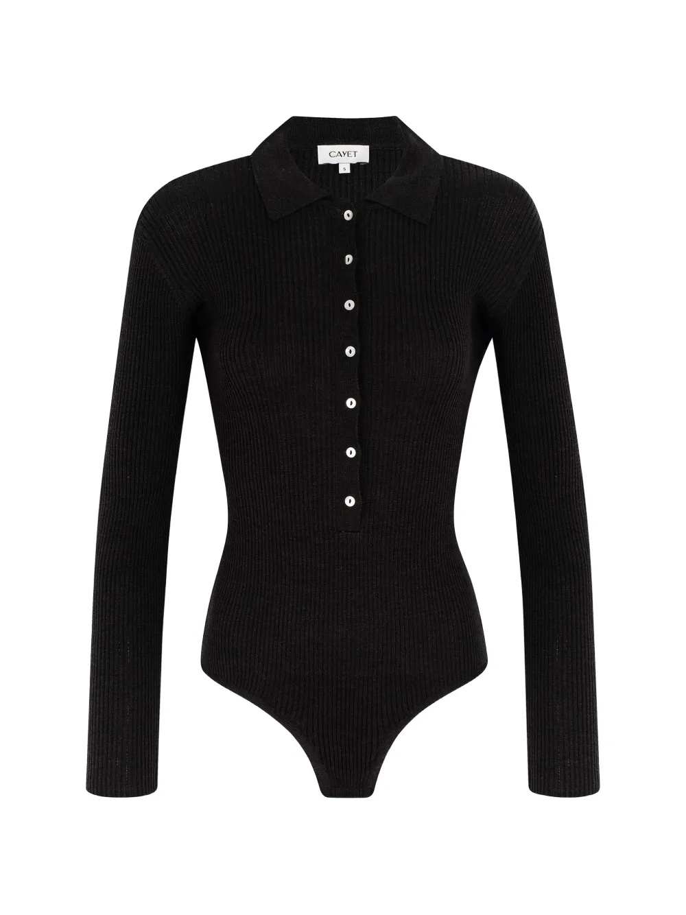 Cayet Jill Ribbed-knit Bodysuit In Black