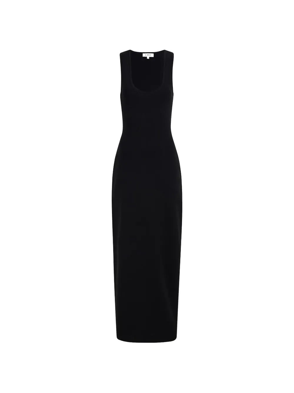 CAYET Nelly scoop-neck ribbed maxi dress - Nero