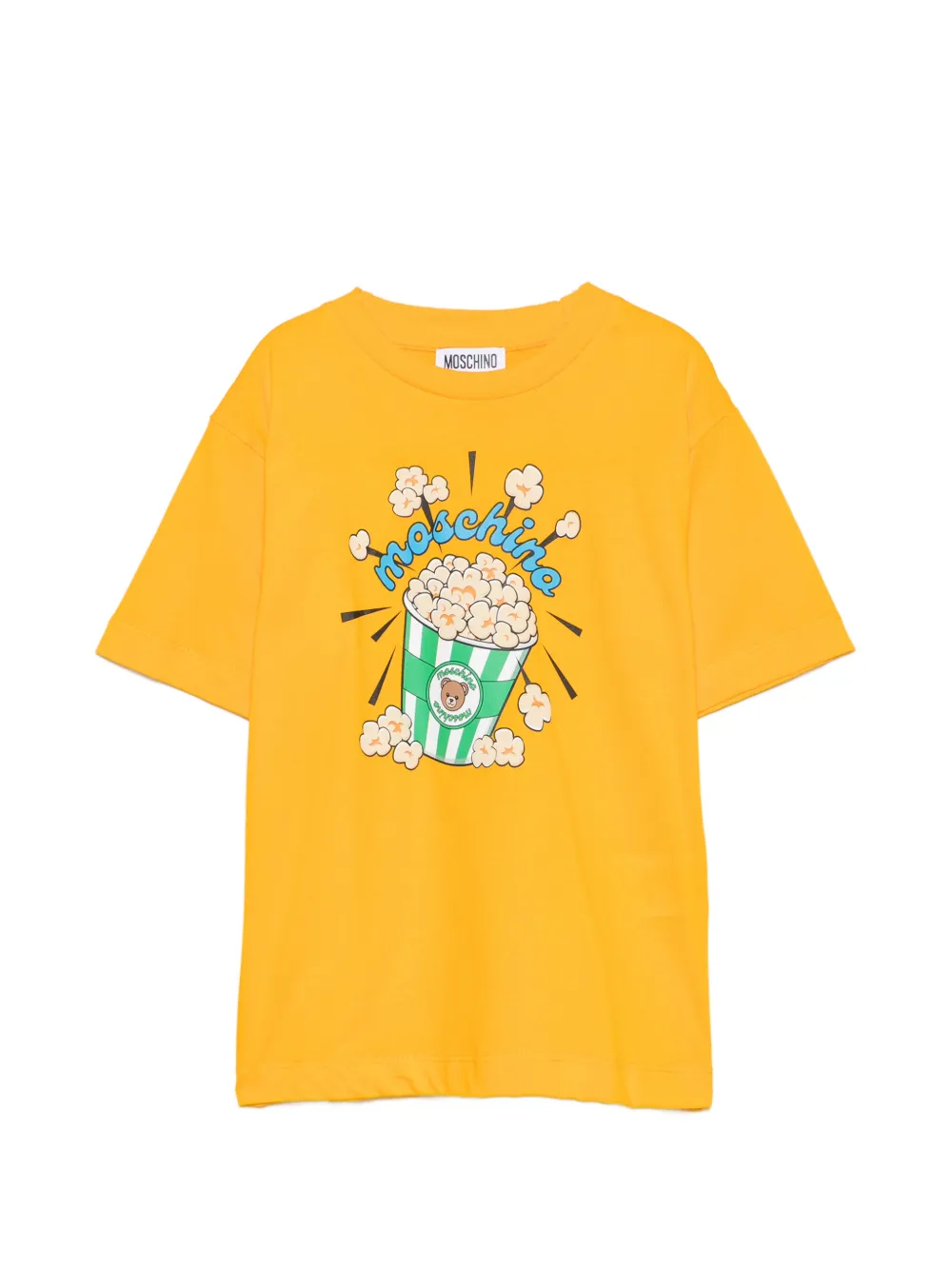 Moschino Kids Teddy Bear popcorn-print T-shirt - Giallo
