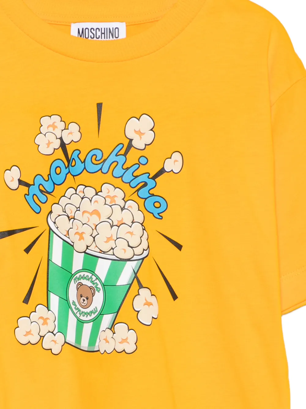 Moschino Kids Teddy Bear T-shirt met popcornprint Geel