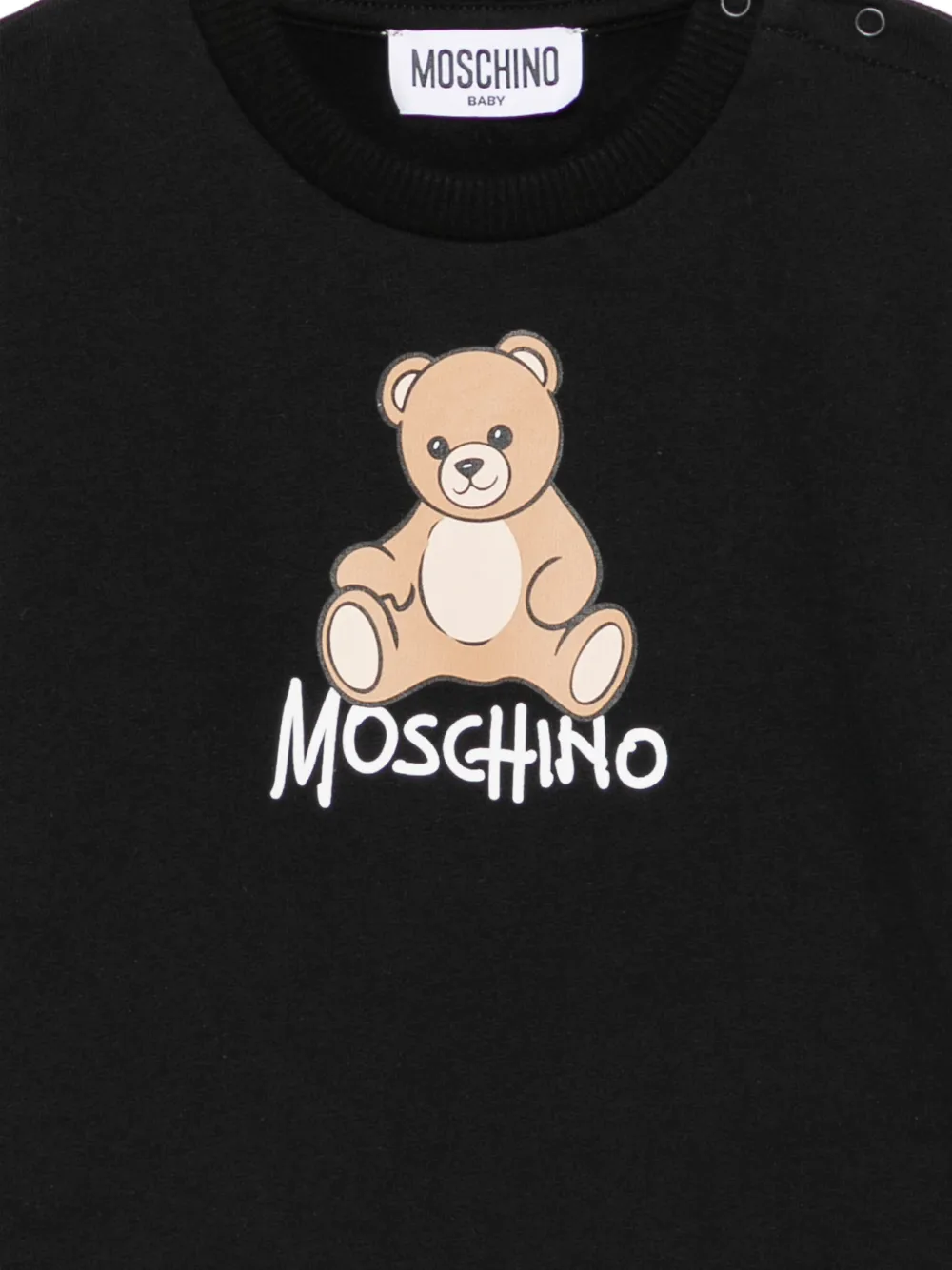 Moschino Kids Jurk met logoprint Zwart