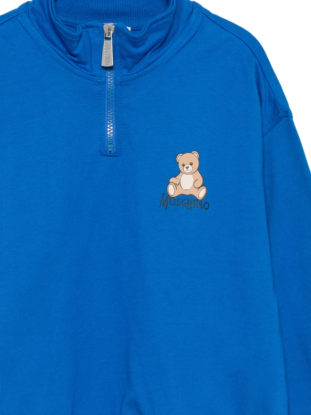 Moschino Kids Sweater met korte rits Blauw