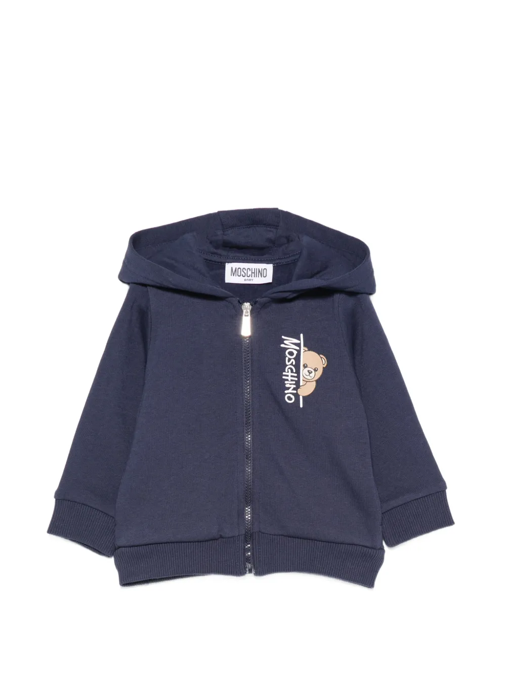 Moschino Kids Teddy Bear zip-up hoodie - Blu