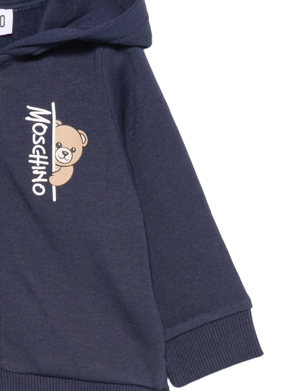 Moschino Kids Hoodie met teddybeerprint Blauw