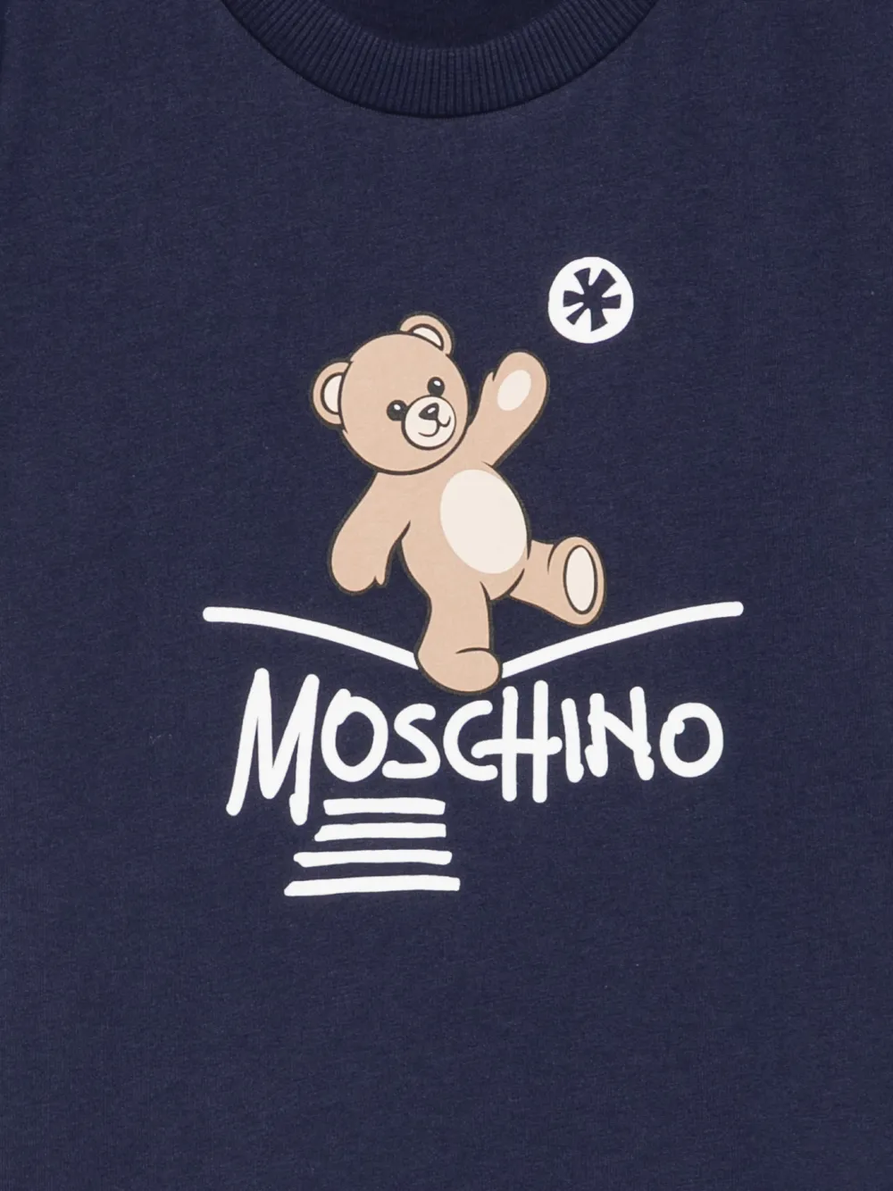 Moschino Kids T-shirt met teddybeerprint Blauw