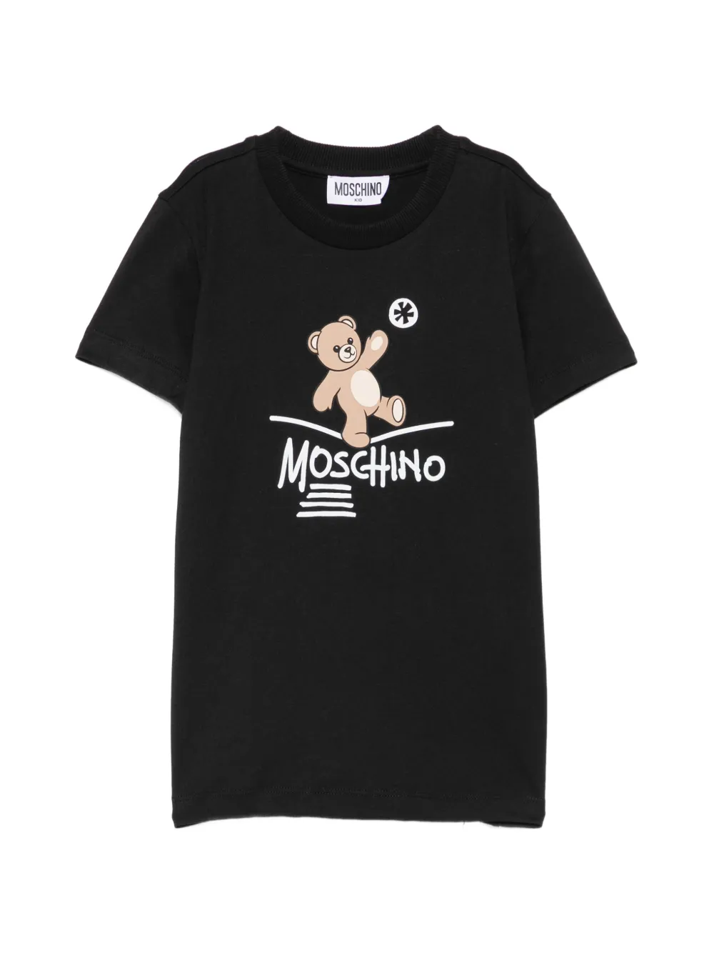 Moschino Kids Teddy Bear logo-print T-shirt - Nero