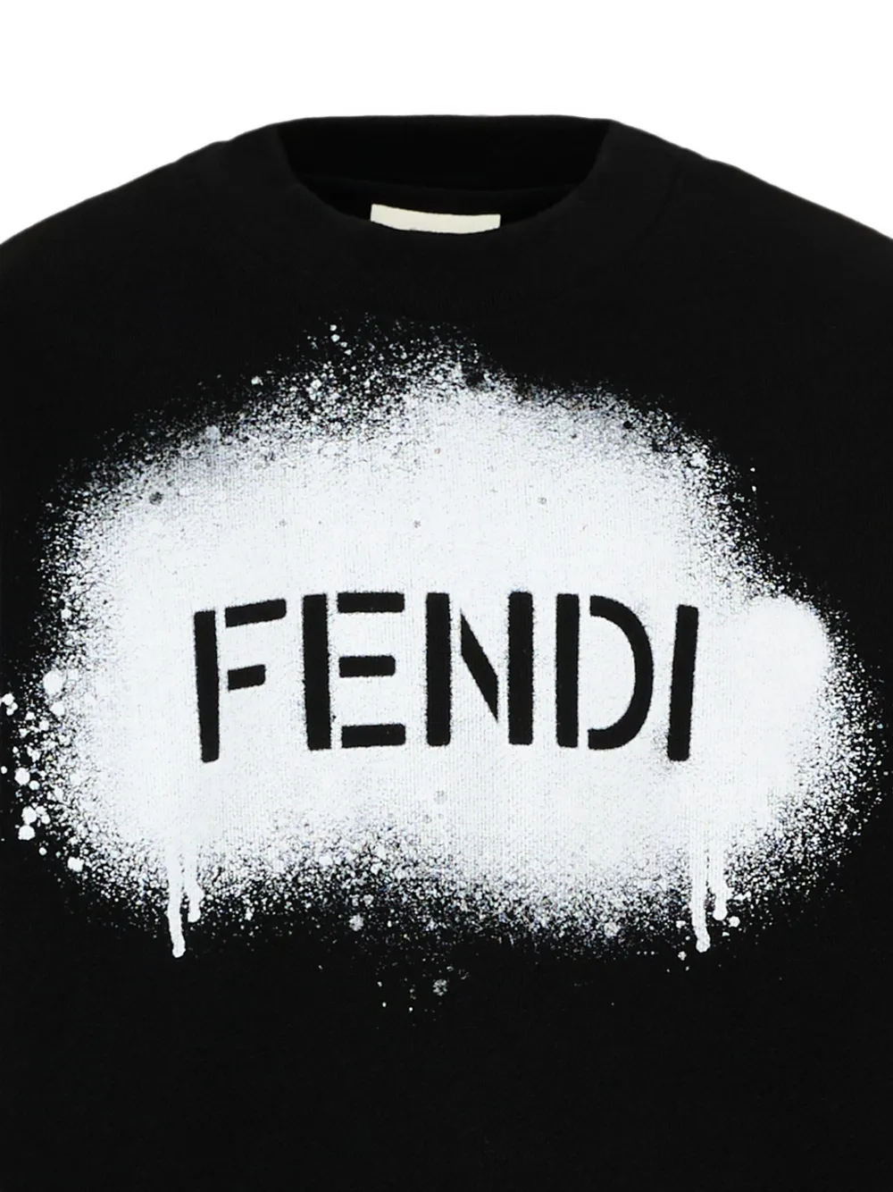 Fendi Kids Trui met logo-print en spray-effect Zwart