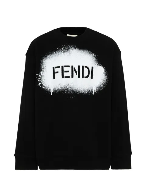 Fendi Kids suéter con efecto de espray y logo estampado