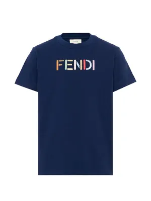 Fendi Kids ロゴ Tシャツ | ブルー | FARFETCH JP