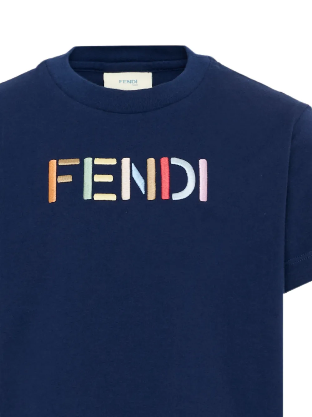 Fendi Kids T-shirt met geborduurd logo Blauw