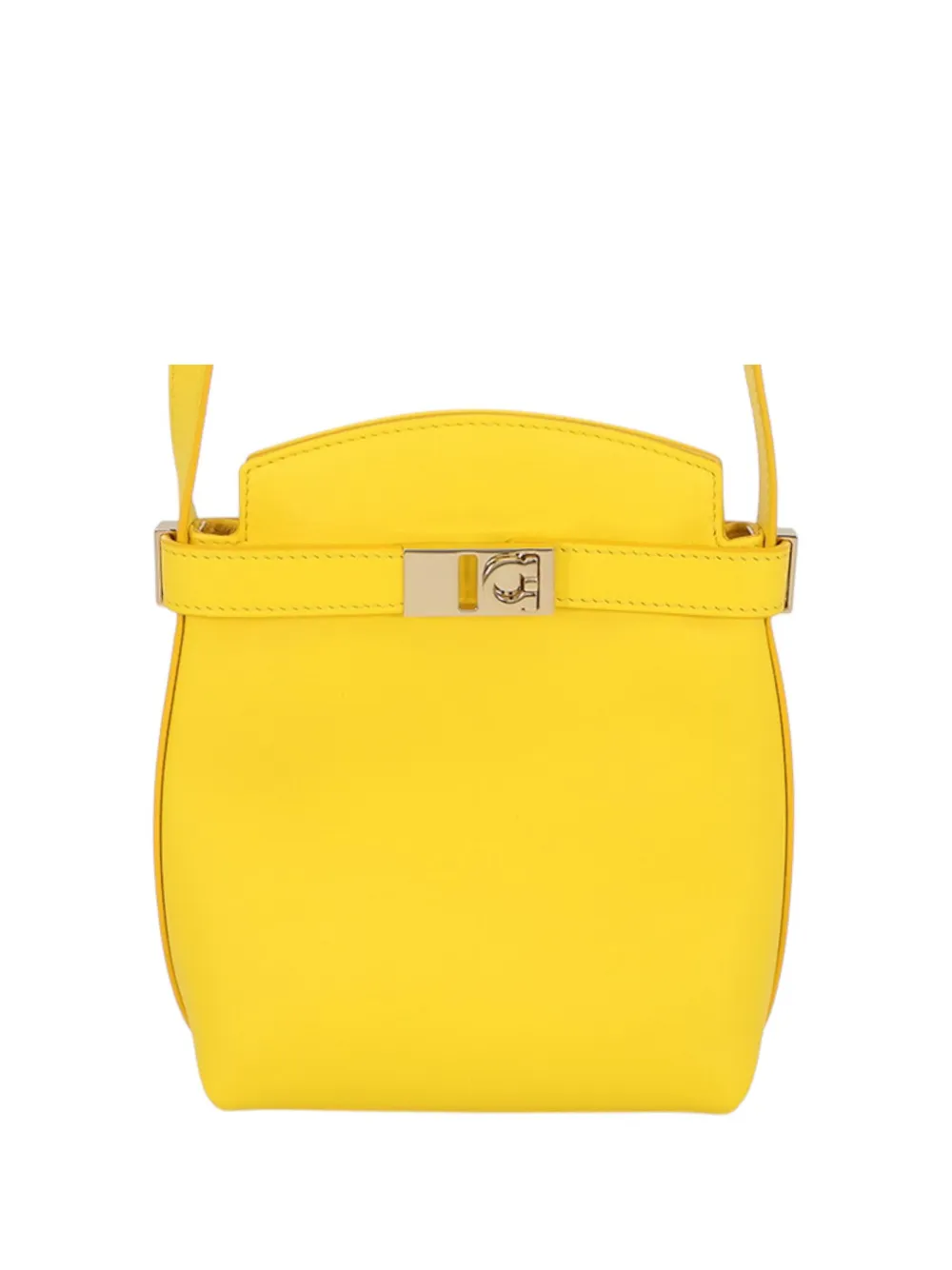 Ferragamo Pre-Owned Borsa a tracolla Gancini Hug Phone Holder in pelle 2010-2026 - Giallo