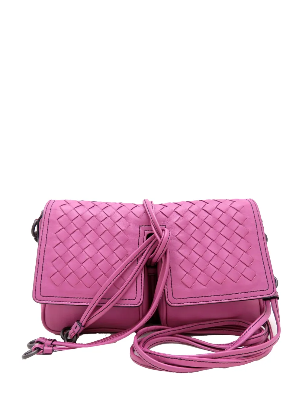 Bottega Veneta Pre-Owned Borsa a tracolla Intrecciato in nappa con battente e tasche 2012-2026 - Rosa