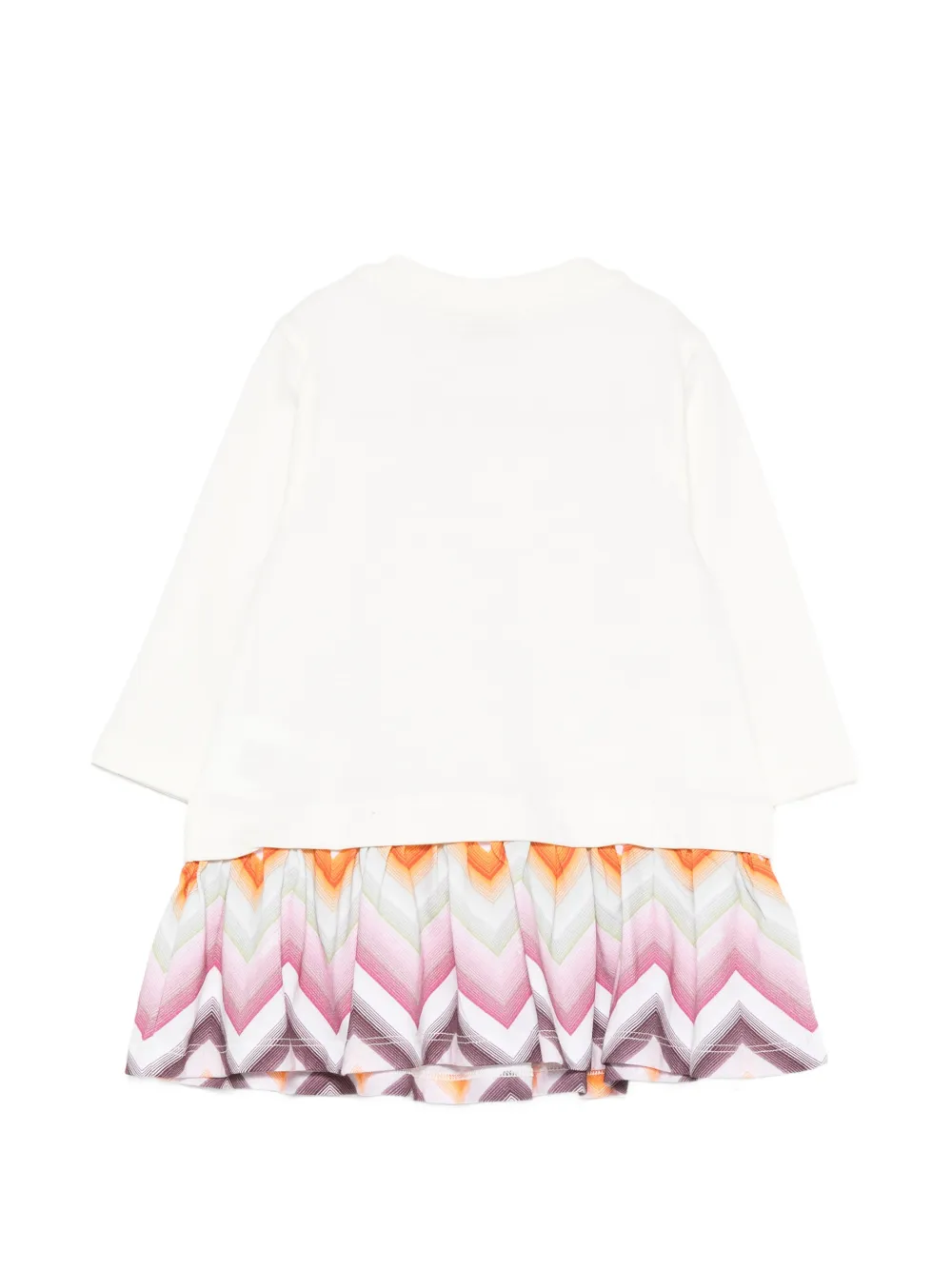 Missoni Kids Jurk met zigzag-print en logoprint Beige
