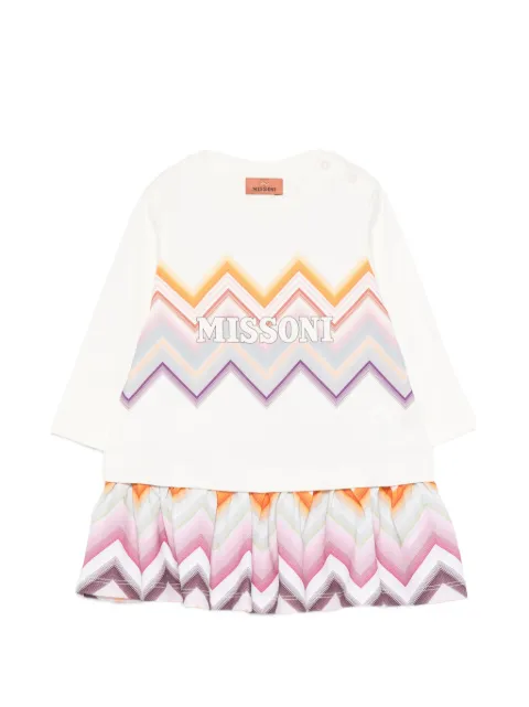 Missoni Kids vestido con estampado en zigzag