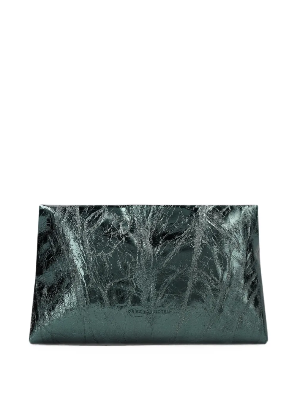 DRIES VAN NOTEN Large Leather Envelope Bag in Green, view 4