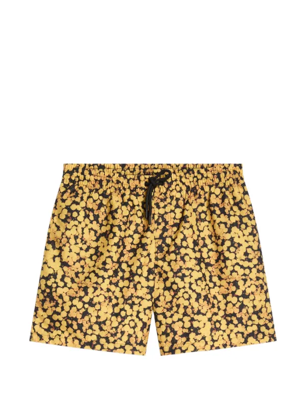 Dries Van Noten Printed Swim Shorts in Yellow