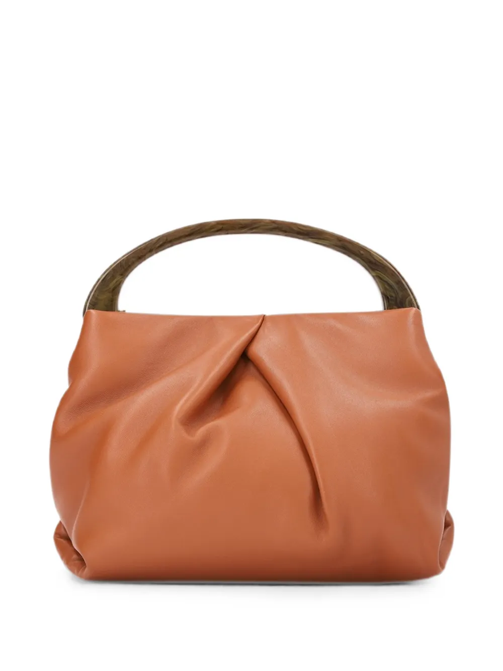 DRIES VAN NOTEN Small Ruched Leather Bag in Brown, view 4