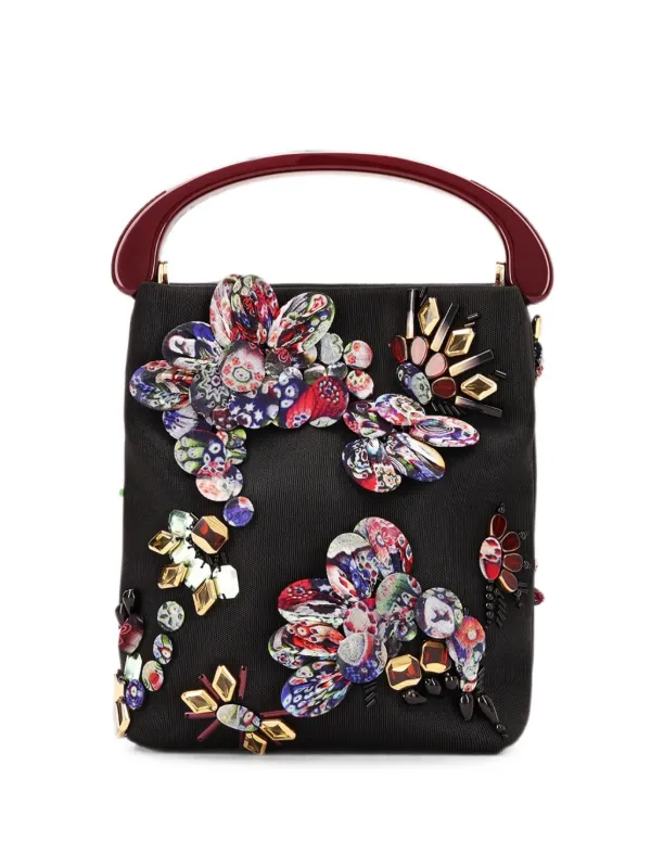 Dries Van Noten Micro Embroidered Bag in Black