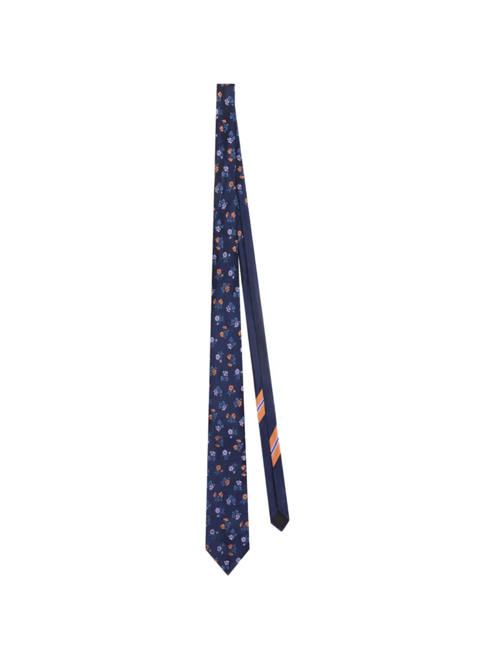 DRIES VAN NOTEN printed silk tie - Blu