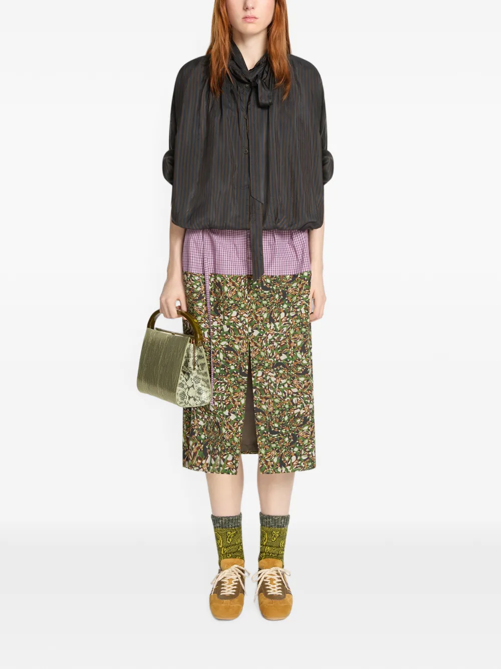 Dries Van Noten Suede Sneakers in Brown, view 4
