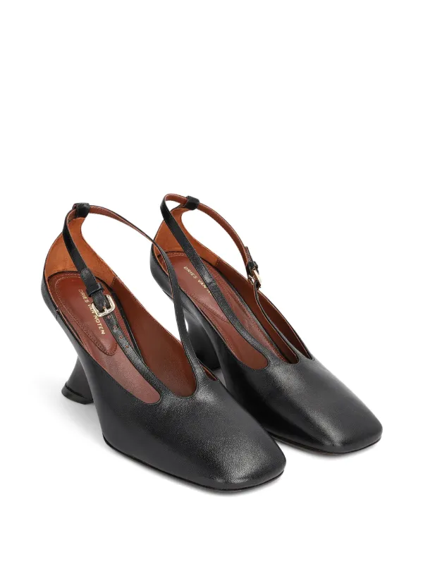 DRIES VAN NOTEN レザーウェッジパンプス | ブラック | FARFETCH JP
