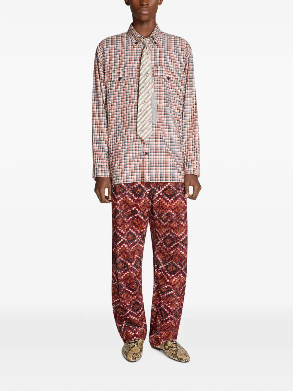 DRIES VAN NOTEN プリント シルクネクタイ | ニュートラル | FARFETCH JP