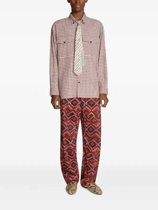 Dries van noten シルクネクタイ DRIES VAN NOTEN プリント シルクネクタイ | ニュートラル | FARFETCH JP
