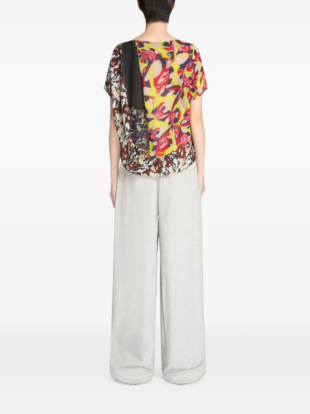 DRIES VAN NOTEN Loose Cotton Sweatpants in Grey, view 4