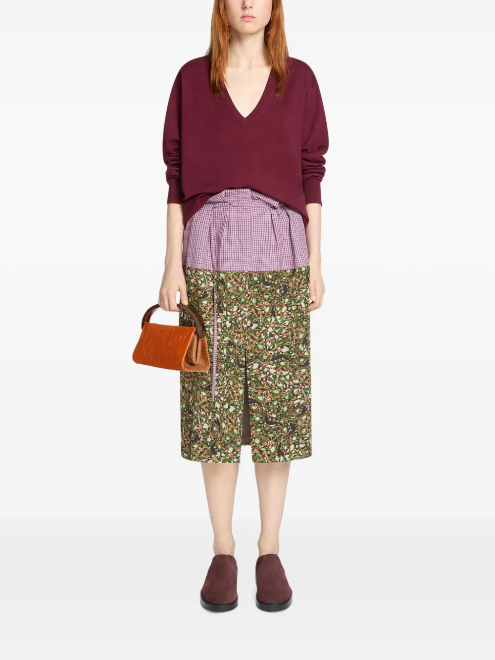 DRIES VAN NOTEN Suede Workwear Mules in Purple, view 4