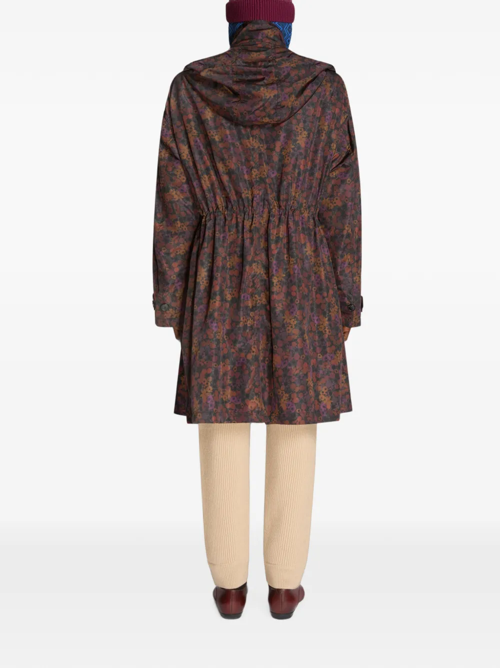 DRIES VAN NOTEN Oversized parka met print Zwart
