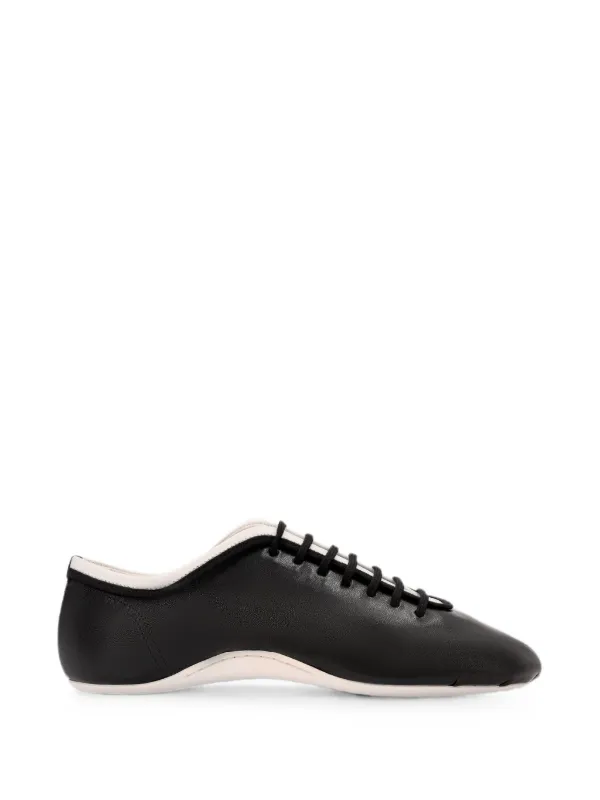 Dries Van Noten Leather Ballerina Sneakers in Black