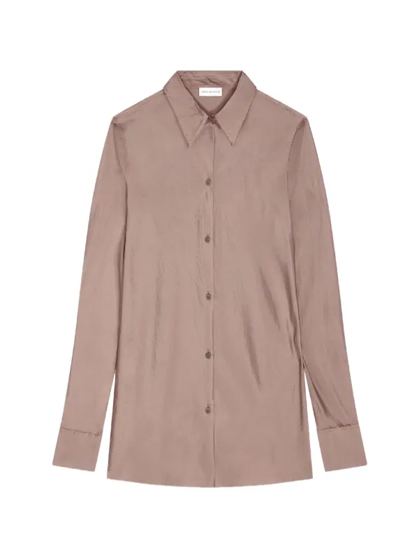 Dries Van Noten Fitted Viscose Shirt in Neutrals