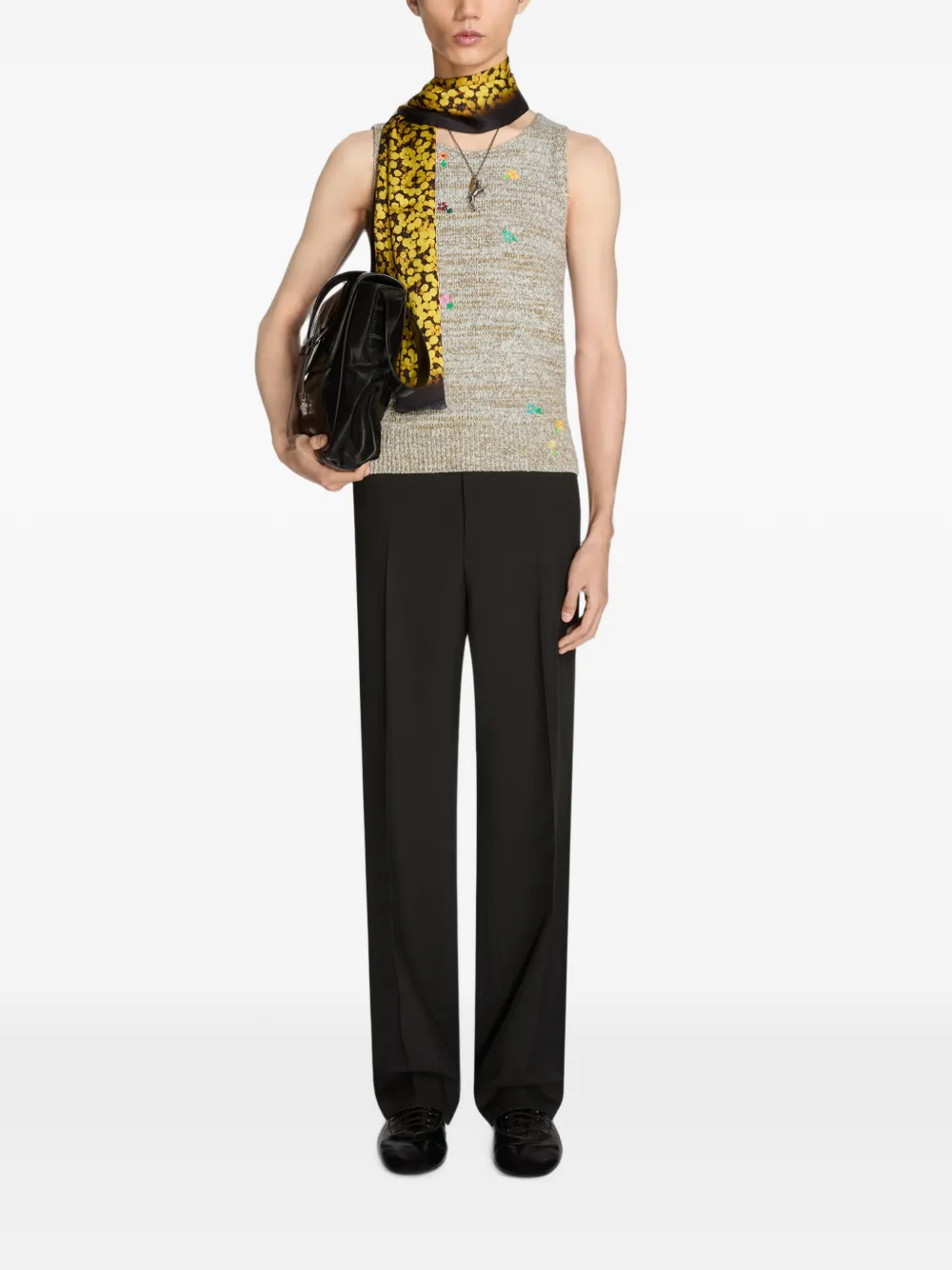 DRIES VAN NOTEN Sjaal met print Geel