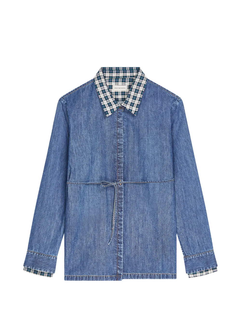 Dries Van Noten Wrap Denim Shirt In Blue