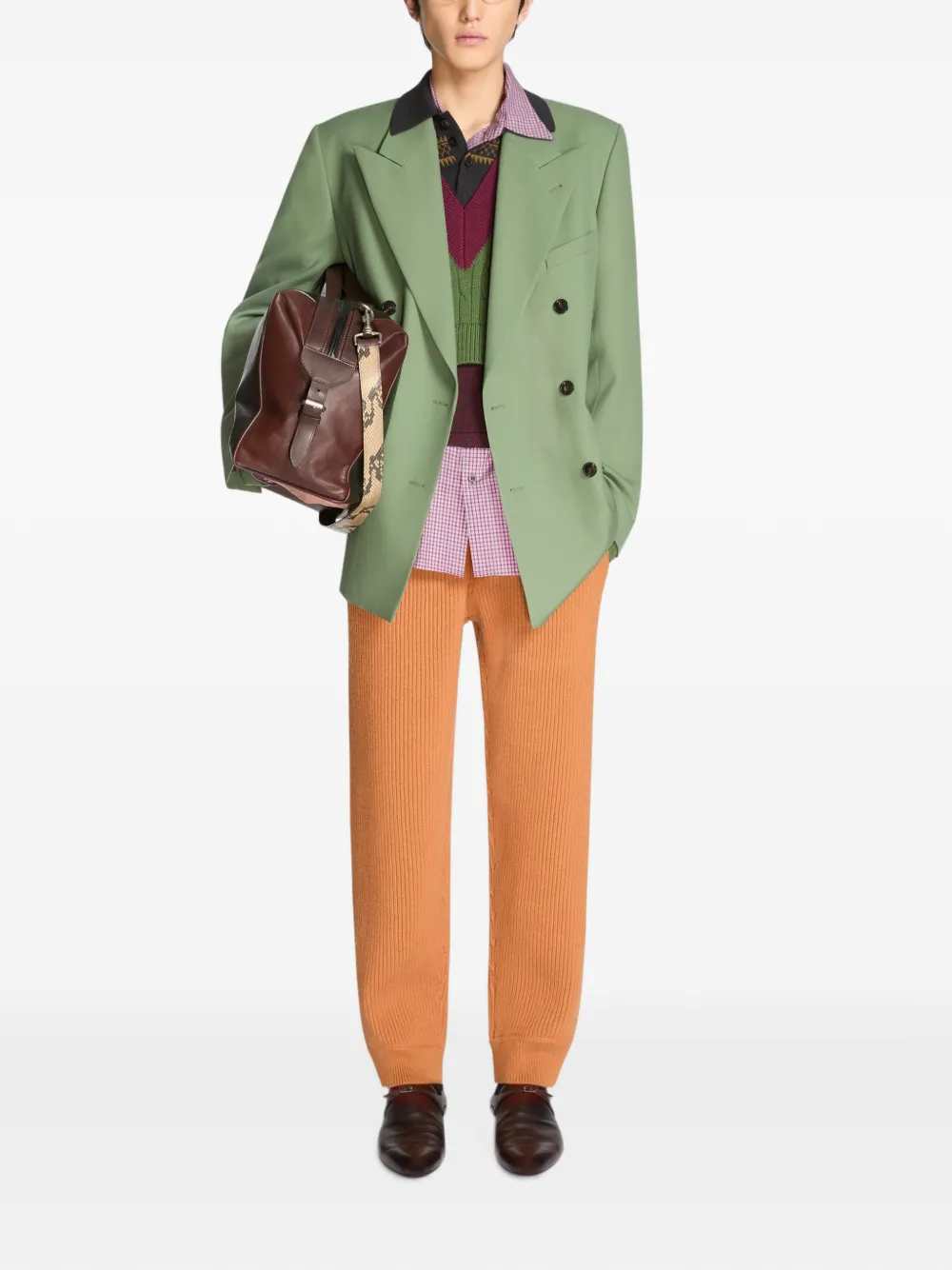 DRIES VAN NOTEN Oversized wollen blazer Groen
