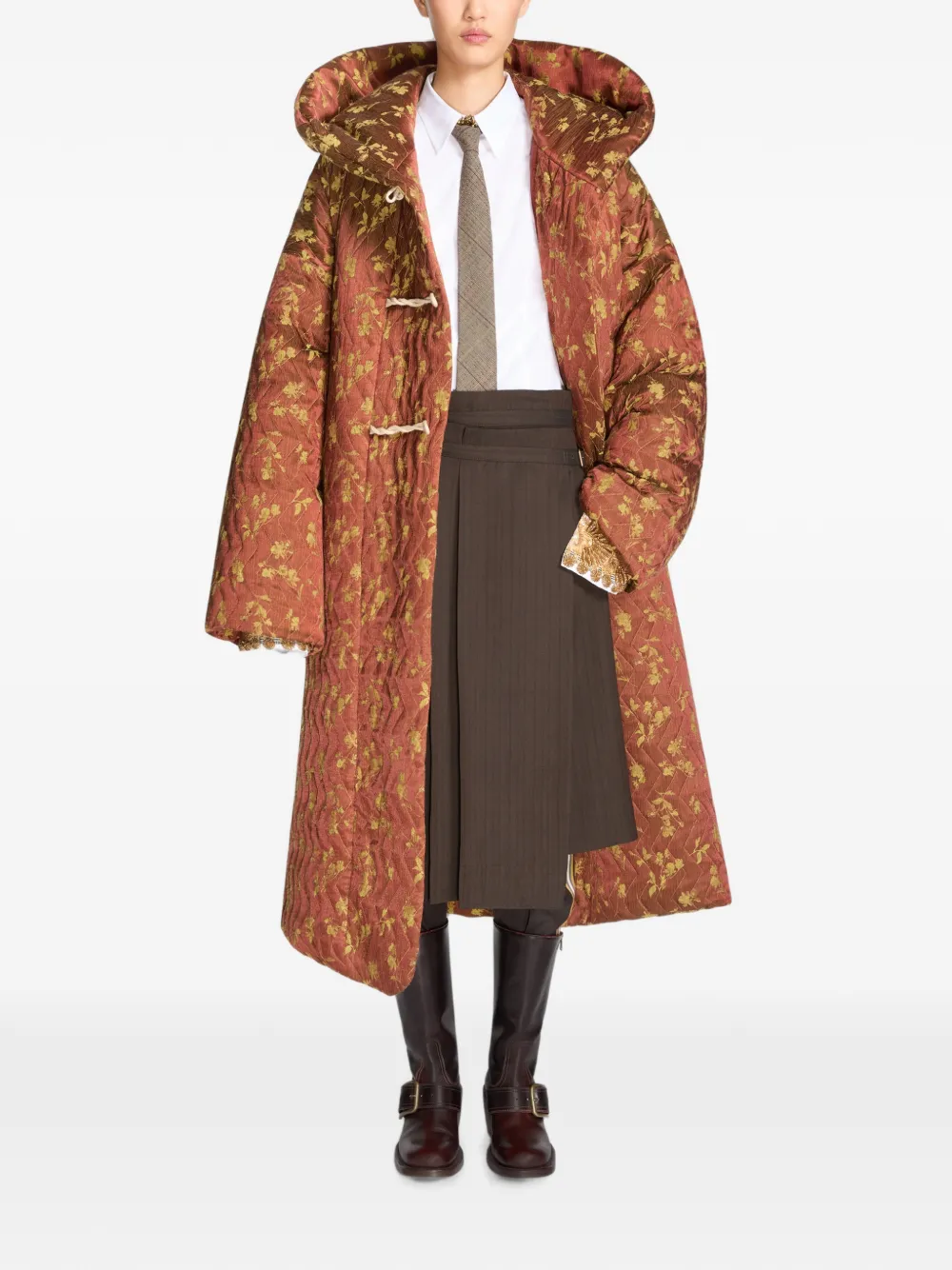 DRIES VAN NOTEN Duffeljas met jacquard Oranje