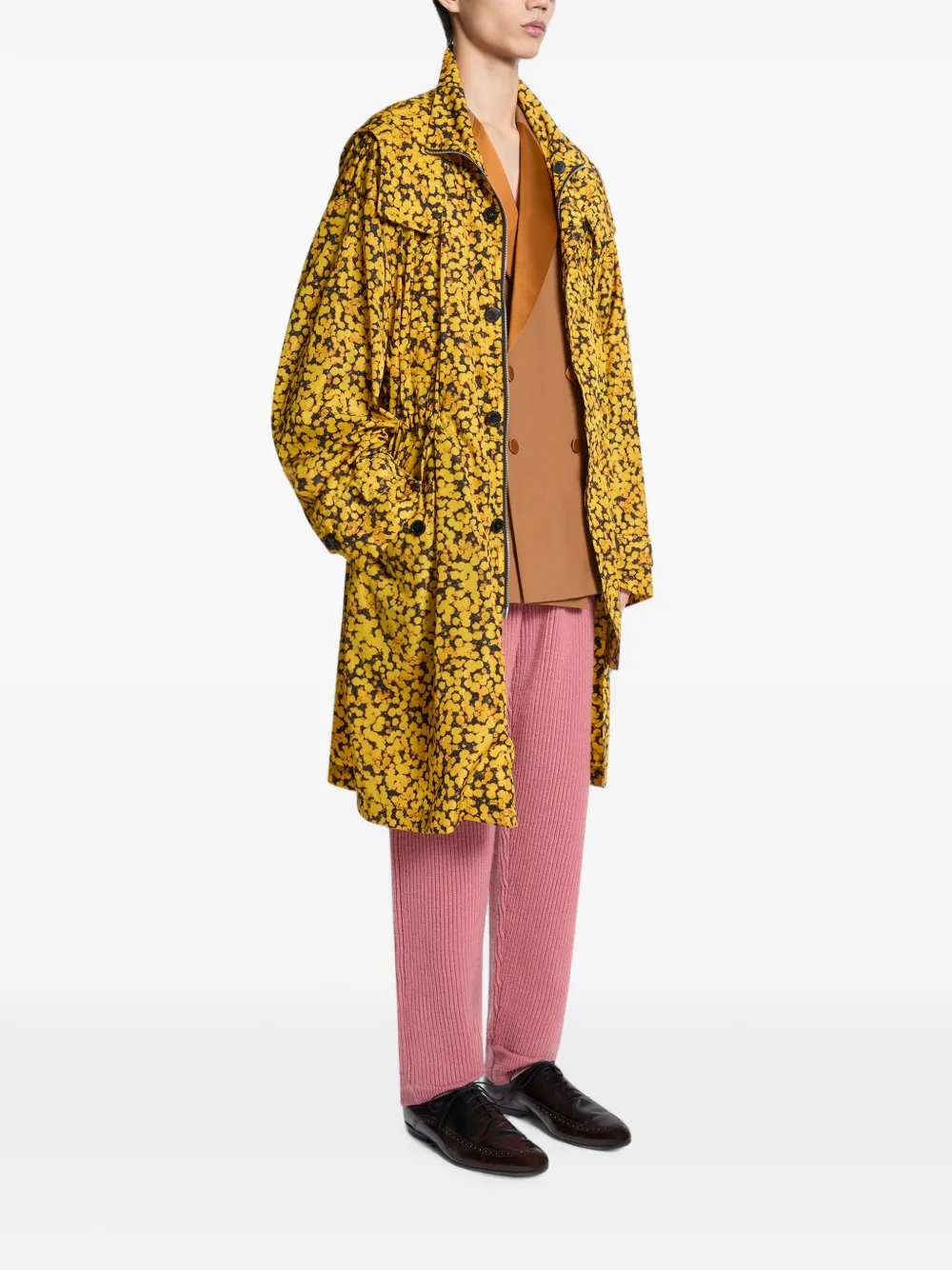 DRIES VAN NOTEN Oversized parka met print Geel