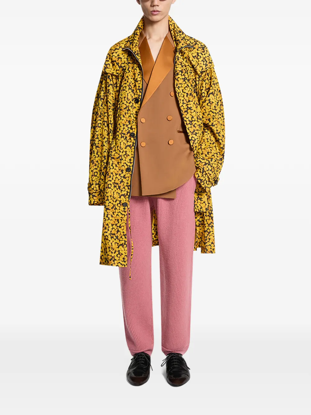 DRIES VAN NOTEN Oversized parka met print Geel