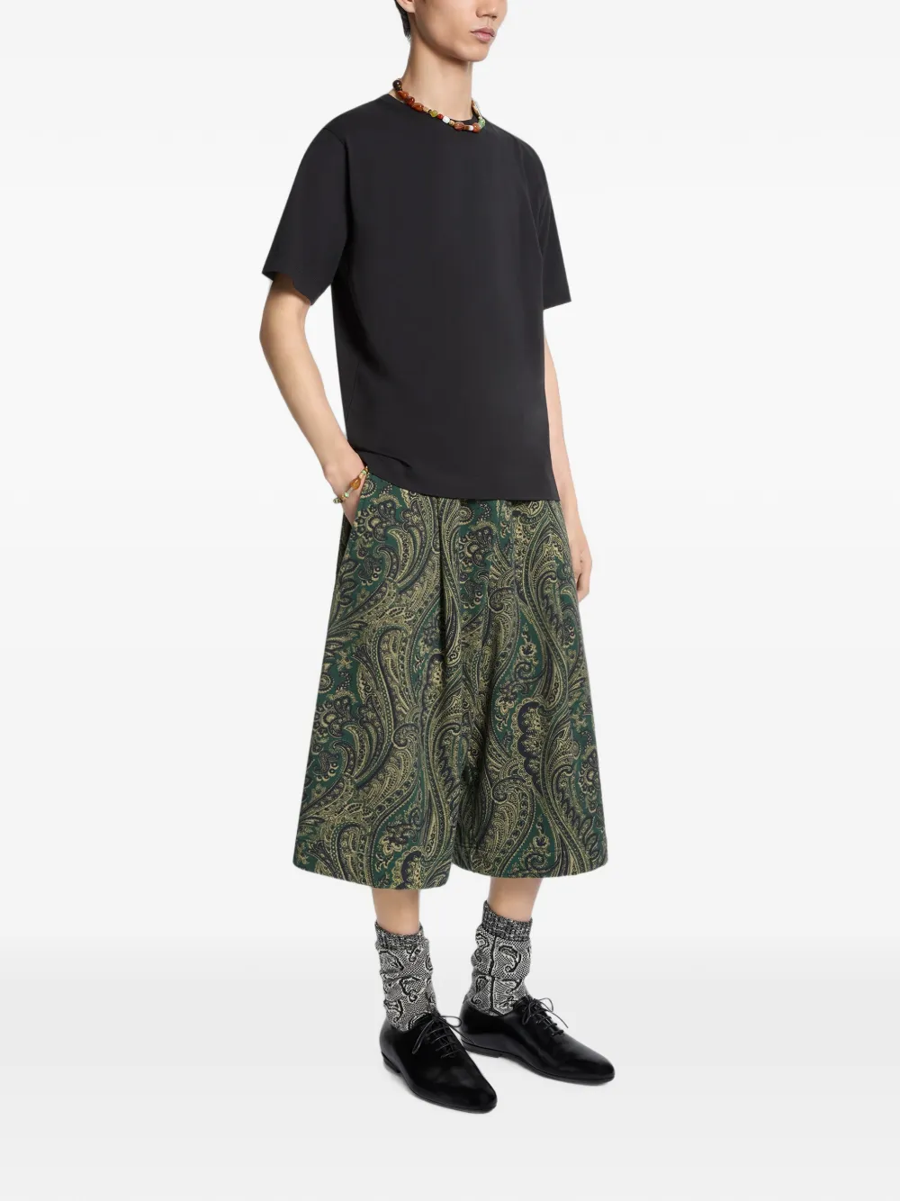 DRIES VAN NOTEN Joggingshorts met geverfd effect Groen