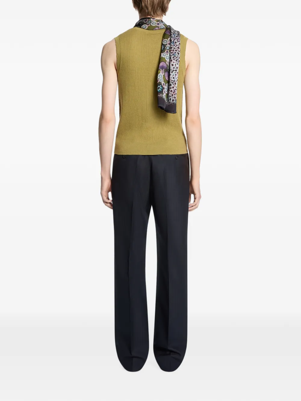 DRIES VAN NOTEN Wollen trui met jacquard Groen