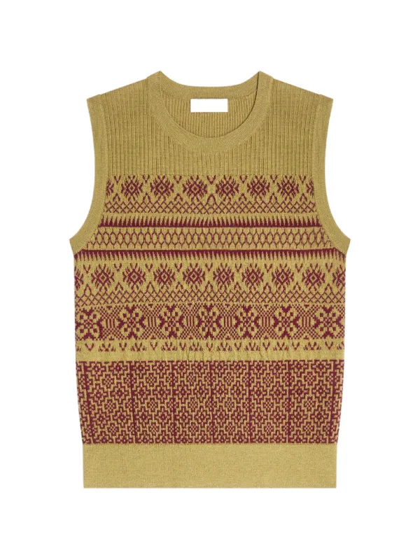 Dries Van Noten Jacquard Wool Sweater in Green